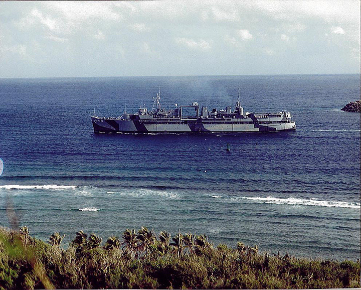 USS Proteus leaving Guam last time